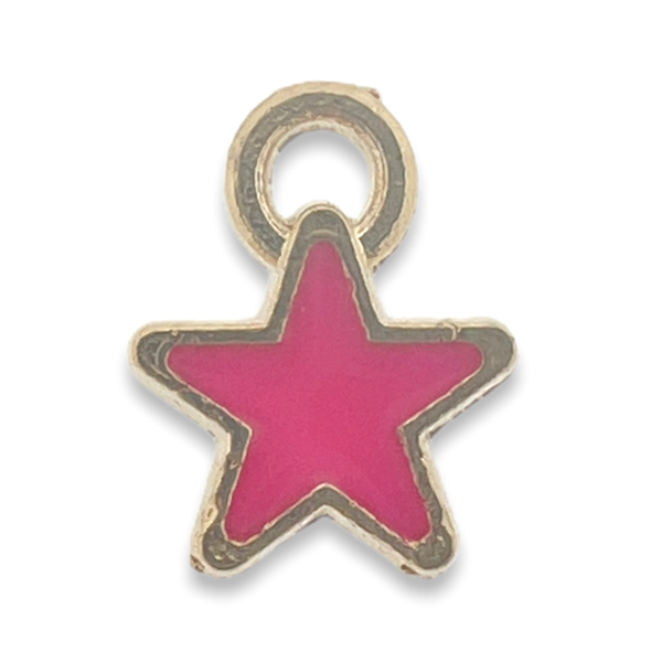 Bedel emaille ster roze goud 9mm-bedels-Kraaltjes van Renate