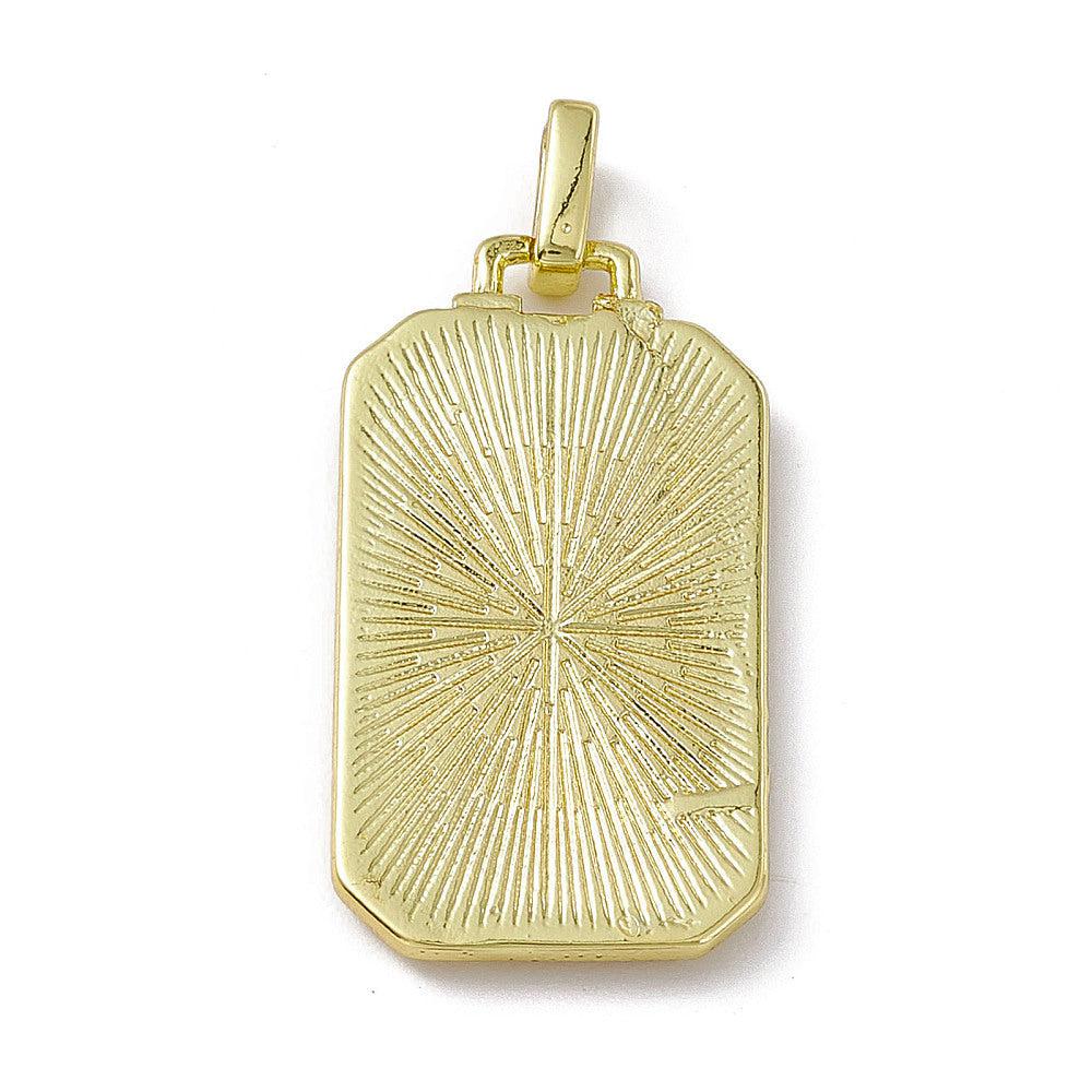 Bedel emaille tarot fire wit-zwart goud 26x14mm-bedels-Kraaltjes van Renate