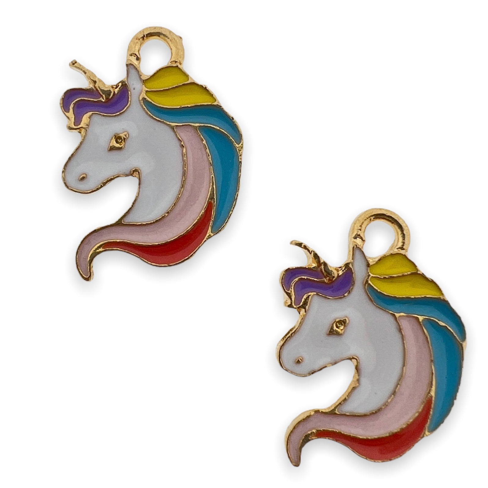 Bedel emaille unicorn multicolor 18x13mm-bedels-Kraaltjes van Renate