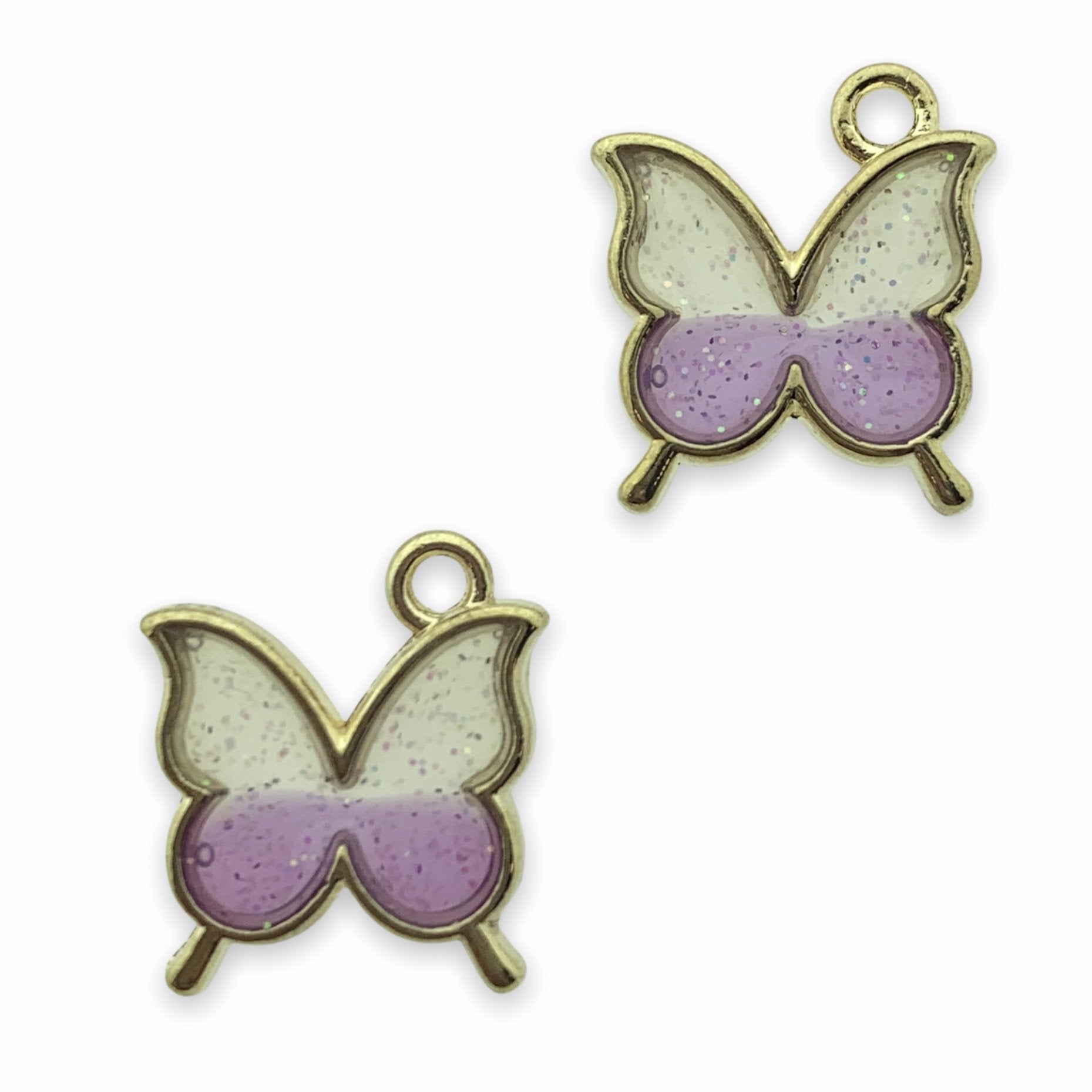 Bedel emaille vlinder paars-goud 16x14mm-Kraaltjes van Renate