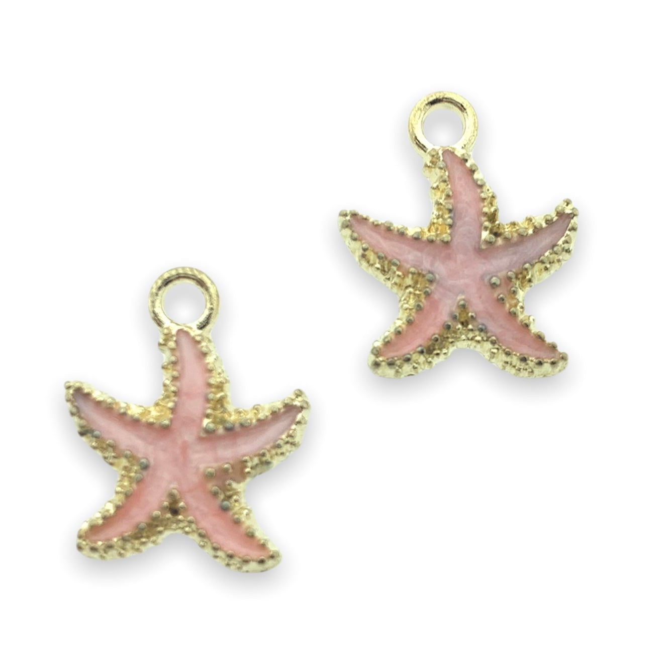 Bedel emaille zeester roze goud 18x15mm-bedels-Kraaltjes van Renate