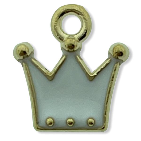 Bedel enamel kroon wit goud 12x11mm-Kraaltjes van Renate