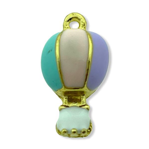 Bedel enamel luchtballon multicolour goud 18x10mm-Kraaltjes van Renate