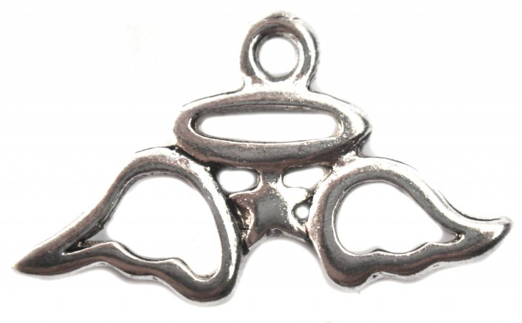 Bedel engel ster zilver 23x13mm - 5 stuks-Kraaltjes van Renate