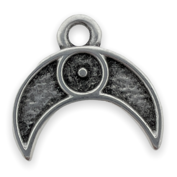 Bedel ethnic motief maan Zilver DQ 12mm-bedels-Kraaltjes van Renate