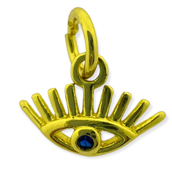 Bedel evil eye Gold plated 9x13mm-bedels-Kraaltjes van Renate