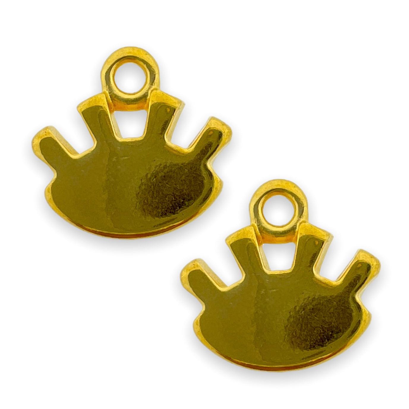 Bedel evil eye Goud 24K DQ 12x12x4mm-bedels-Kraaltjes van Renate