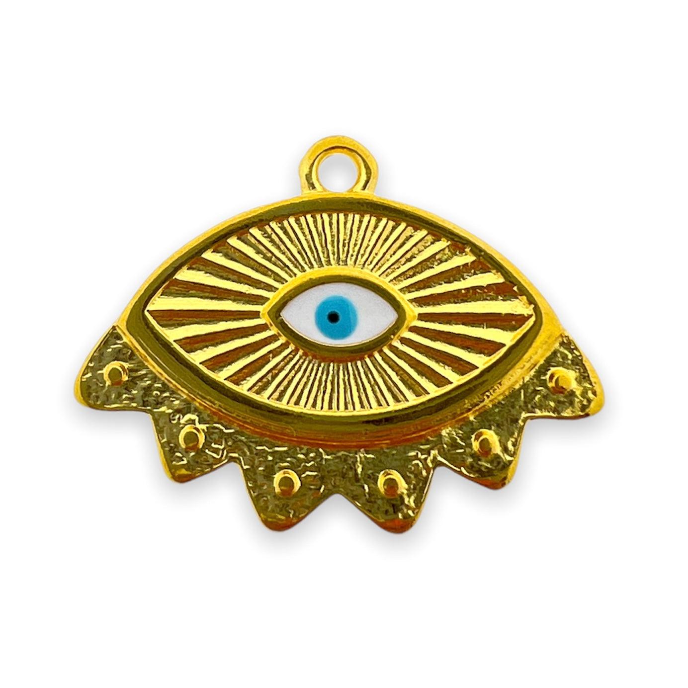 Bedel evil eye Goud 24K DQ 24x18mm-bedels-Kraaltjes van Renate