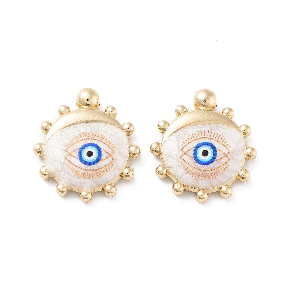 Bedel evil eye goud 21x19mm-bedels-Kraaltjes van Renate