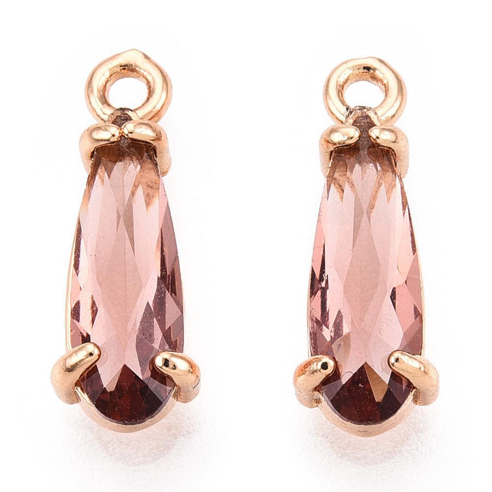 Bedel facet druppel sienna brass goud 14,5mm- per stuk-bedels-Kraaltjes van Renate