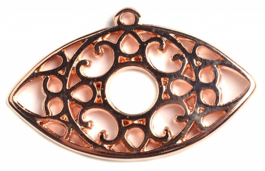 Bedel filigraan oog Rosegoud DQ 32x20mm-Kraaltjes van Renate