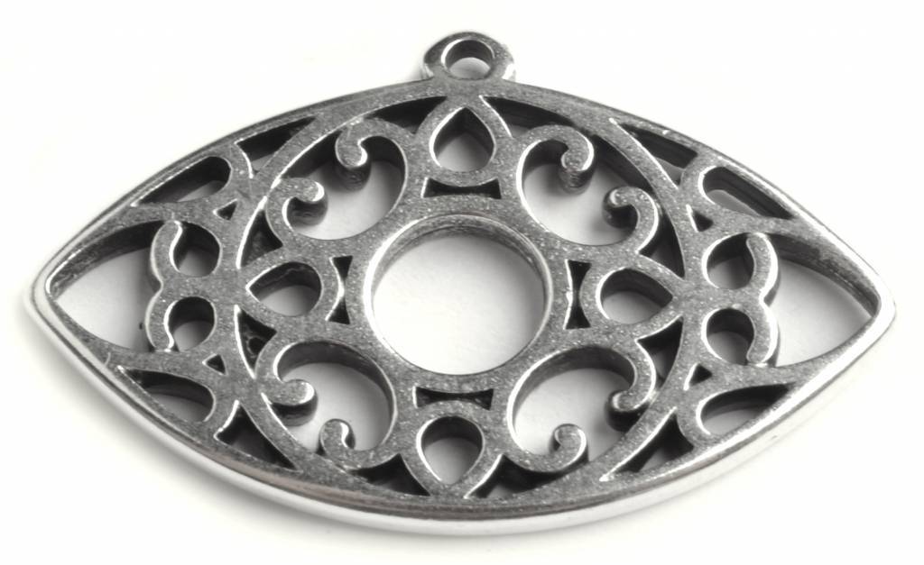 Bedel filigraan oog Zilver DQ 32x20mm-Kraaltjes van Renate