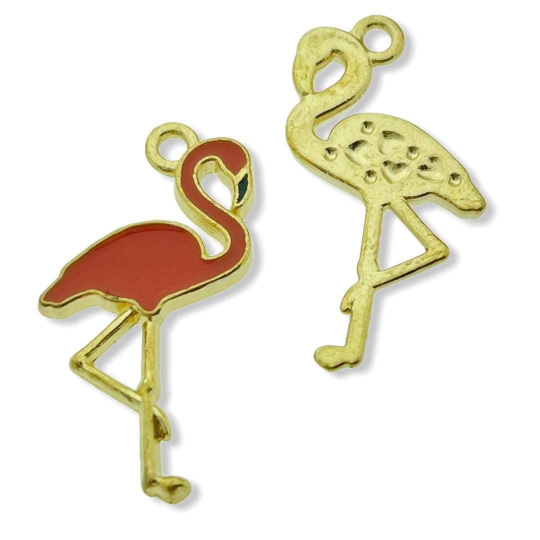Bedel flamingo koraal goud 26x14mm-Kraaltjes van Renate