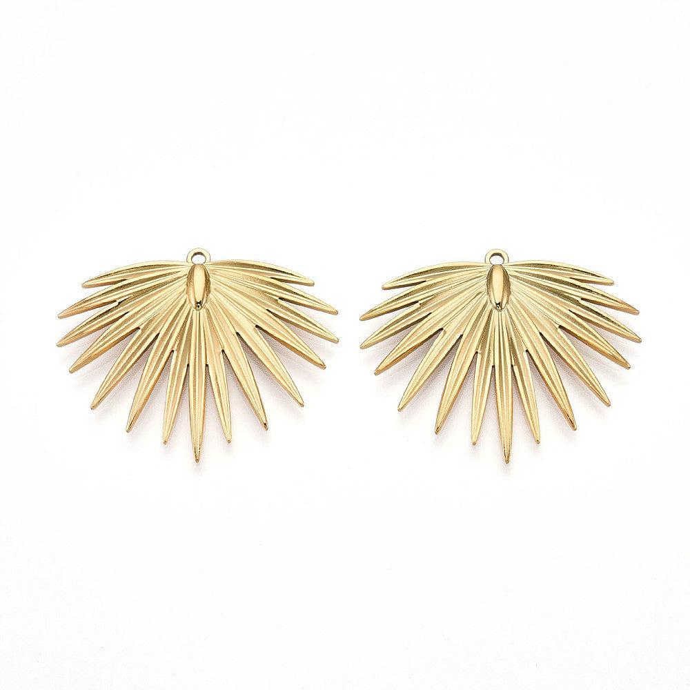 Bedel flower RVS 18K Goud 29mm - per stuk-bedels-Kraaltjes van Renate