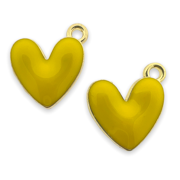 Bedel geel hartje 16x15x3mm-bedels-Kraaltjes van Renate