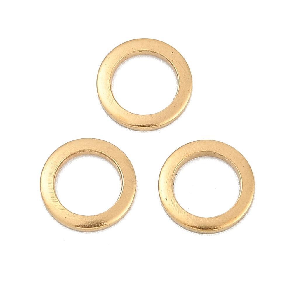 Bedel gesloten ring RVS 18K Goud 8mm- per stuk-bedels-Kraaltjes van Renate