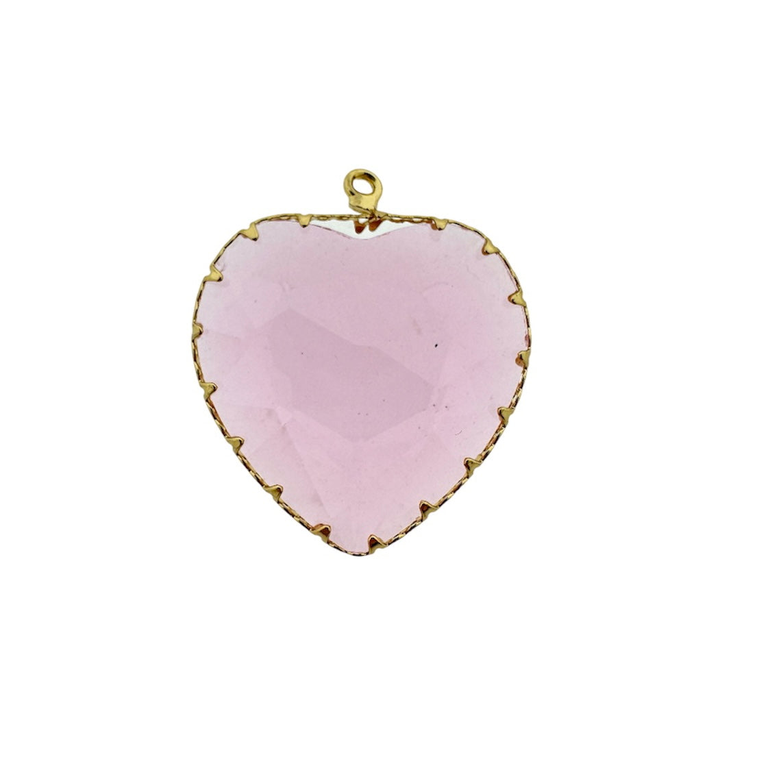 Bedel glas bedel hart goud roze 31x28x9mm- per stuk-bedels-Kraaltjes van Renate