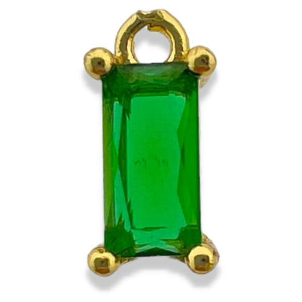 Bedel goud glas groen 8mm- per stuk-bedels-Kraaltjes van Renate