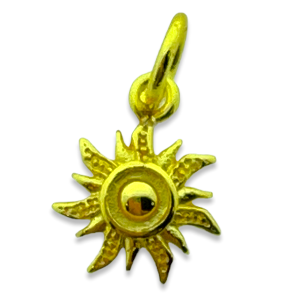 Bedel goud gold plated zon 18K 10mm- per stuk-bedels-Kraaltjes van Renate