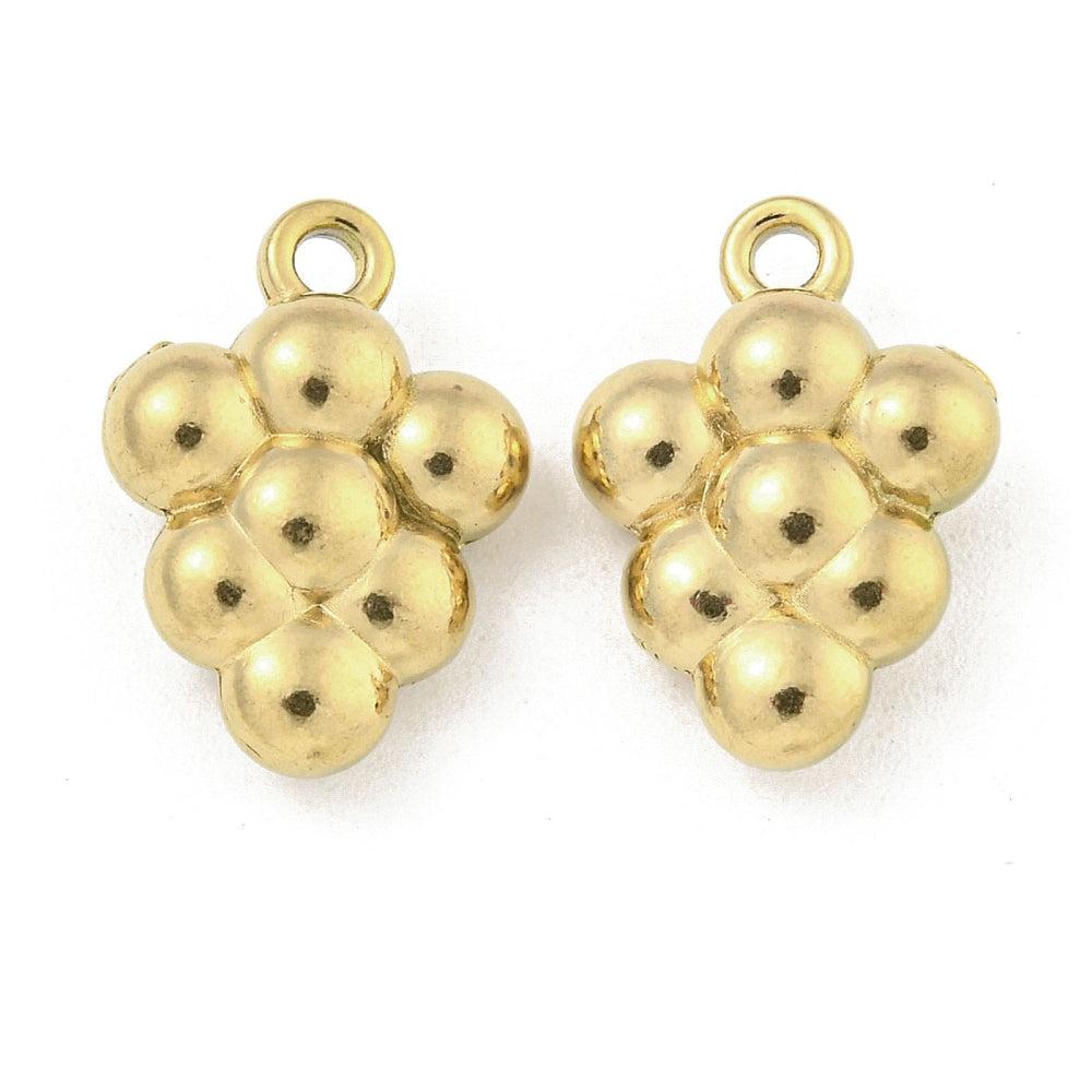 Bedel grape RVS goud 15x11mm-Kralen-Kraaltjes van Renate