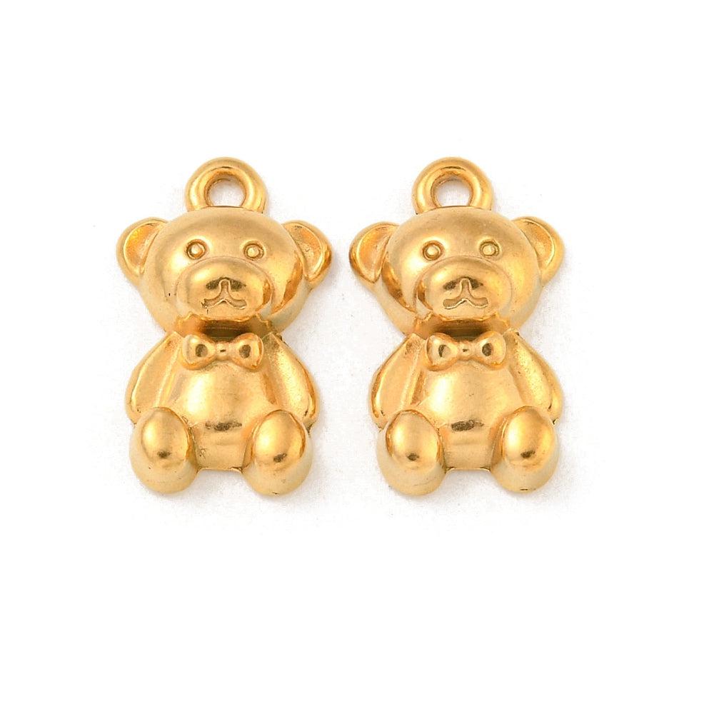 Bedel gummybear goud 18K RVS 15x9mm-bedels-Kraaltjes van Renate