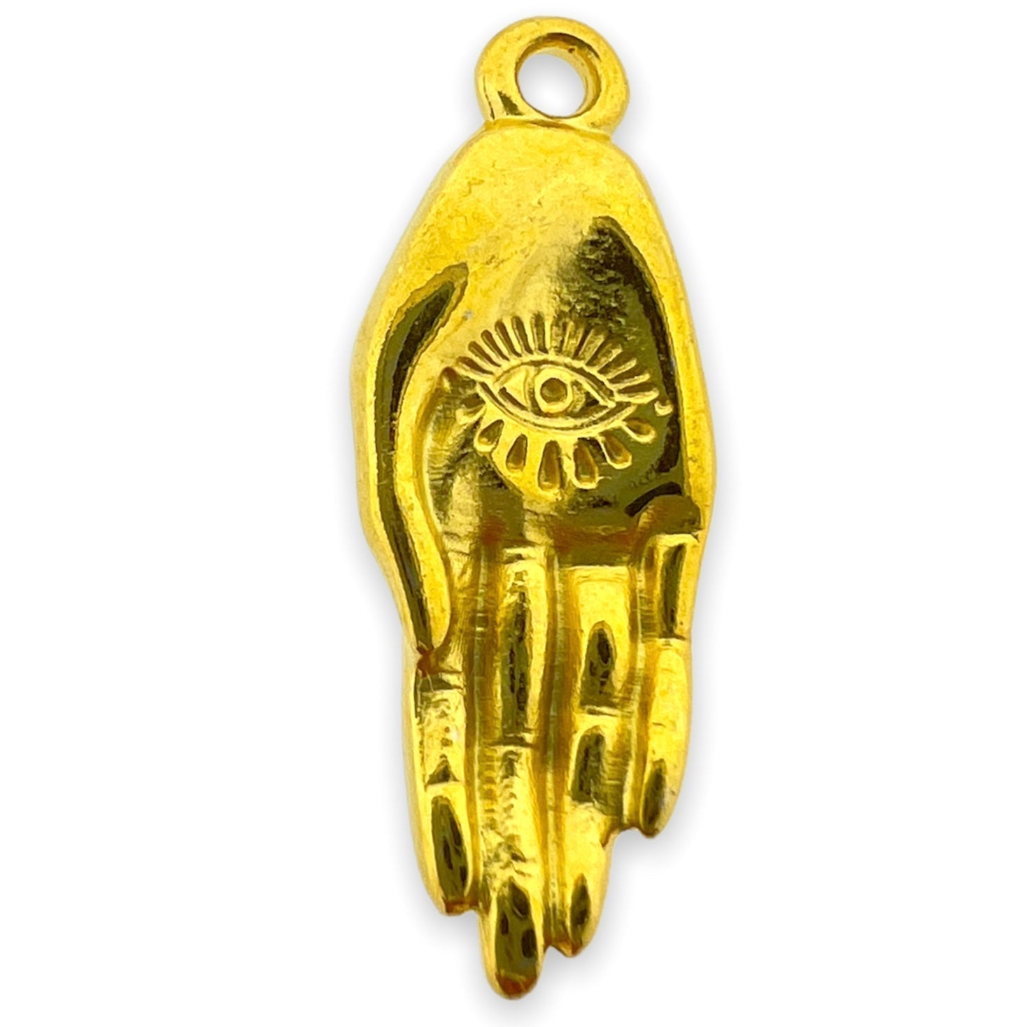 Bedel hand met oog Goud 24K DQ 9x22mm-bedels-Kraaltjes van Renate