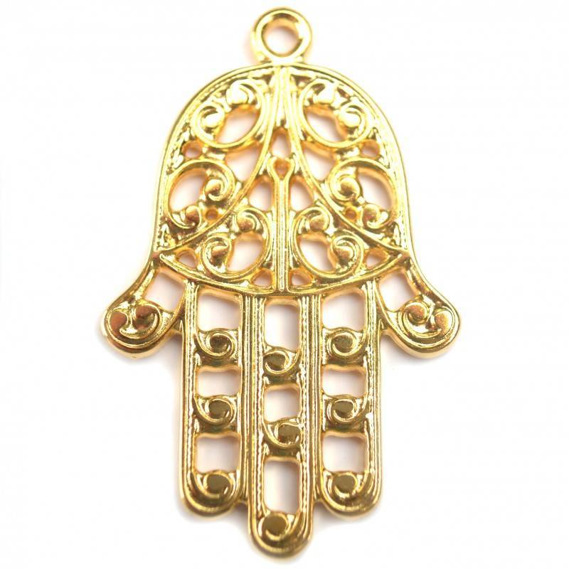 Bedel hand metaal goud DQ 36x23mm-Kraaltjes van Renate