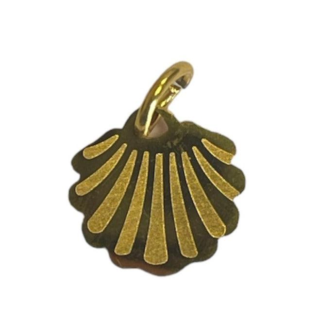 Bedel hanger schelpje Stainless steel 18k Goud 10mm-bedels-Kraaltjes van Renate