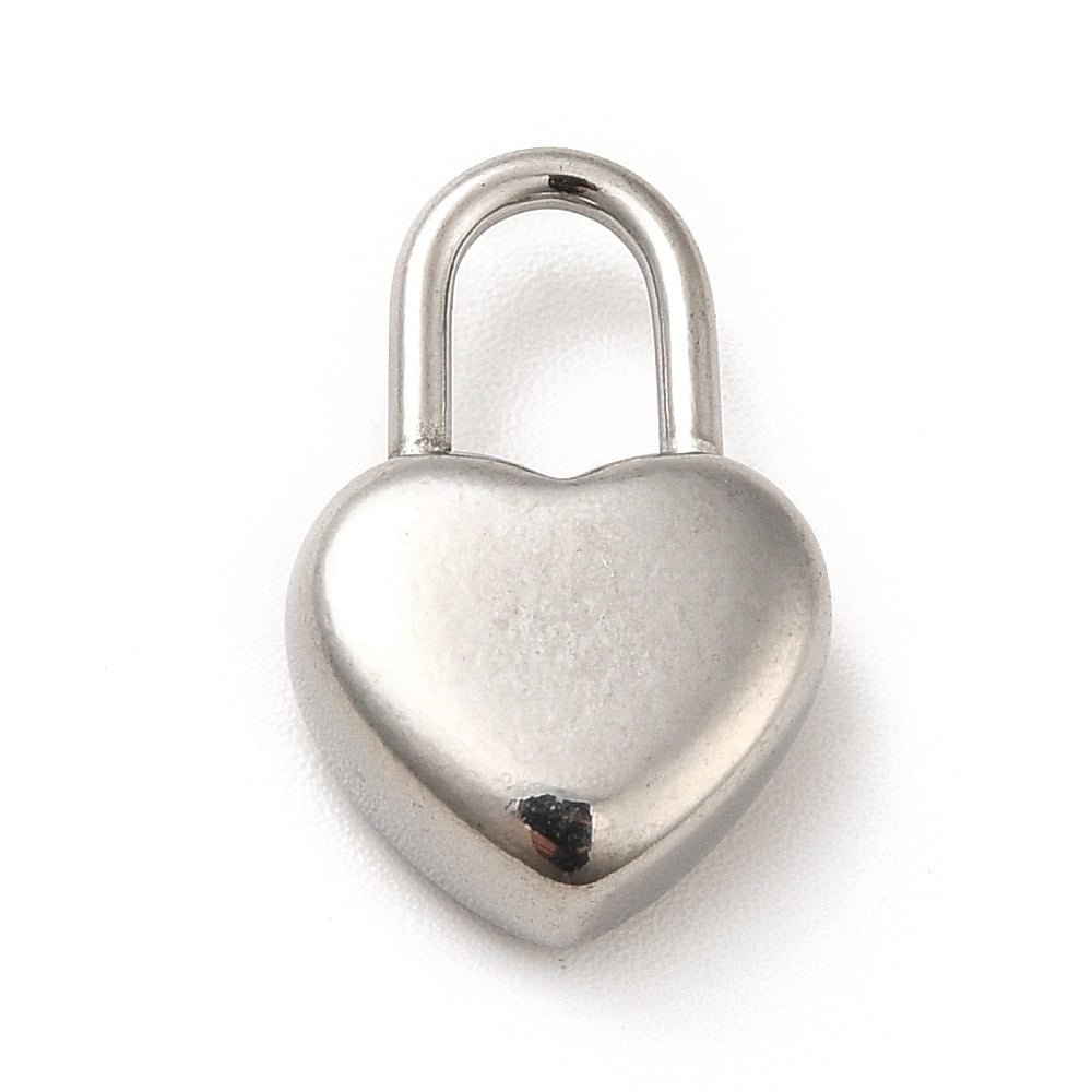 Bedel hangslotje hart Stainless steel zilver 23mm-bedels-Kraaltjes van Renate