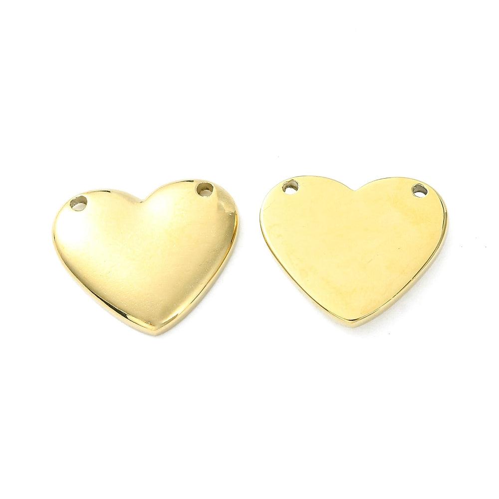 Bedel hart 14K RVS goud 17x20mm-bedels-Kraaltjes van Renate