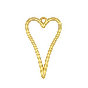 Bedel hart Goud DQ 40x24mm-bedels-Kraaltjes van Renate