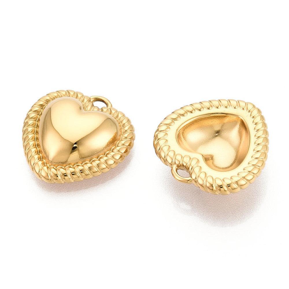 Bedel hart RVS 14K Goud 20mm - per stuk-bedels-Kraaltjes van Renate