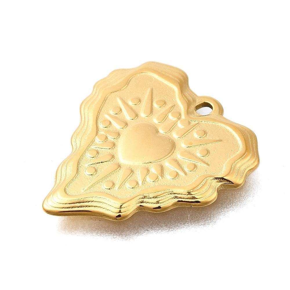 Bedel hart RVS 14K goud 20mm- per stuk-bedels-Kraaltjes van Renate