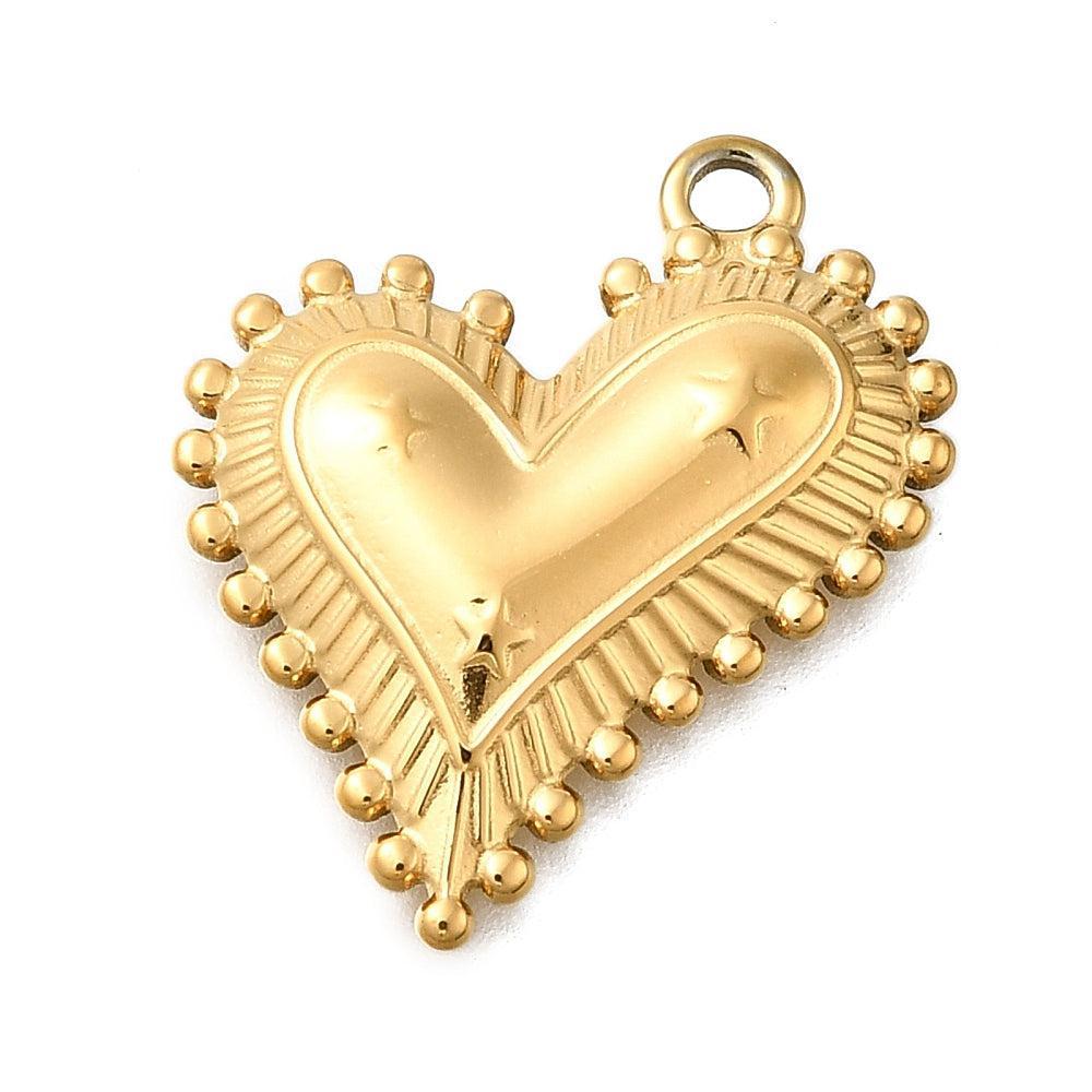 Bedel hart RVS 14K goud 22mm- per stuk-bedels-Kraaltjes van Renate