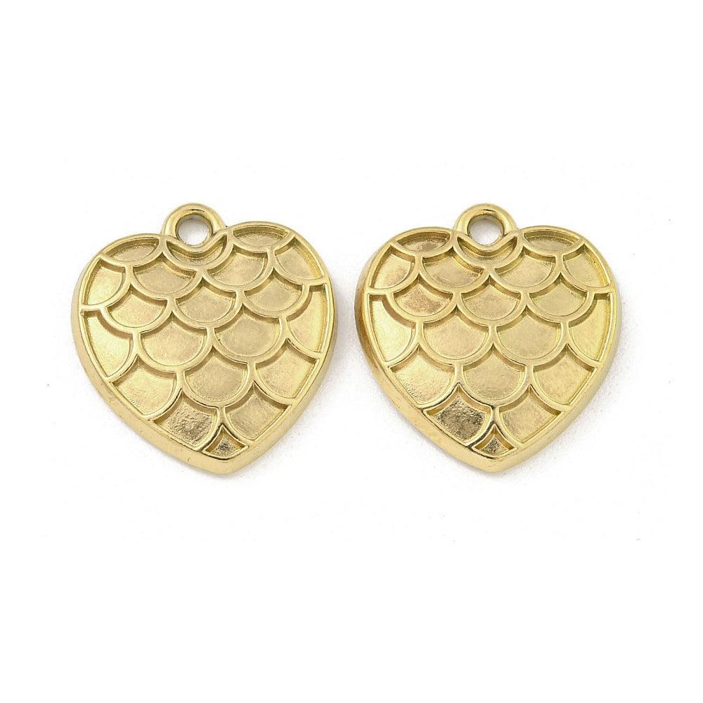 Bedel hart RVS 18K Goud 17mm - per stuk-bedels-Kraaltjes van Renate