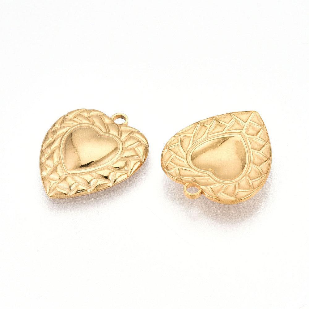 Bedel hart RVS 18K Goud 27mm - per stuk-bedels-Kraaltjes van Renate