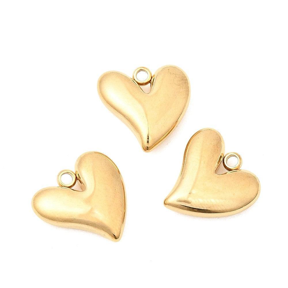 Bedel hart RVS goud 14mm - per stuk-bedels-Kraaltjes van Renate