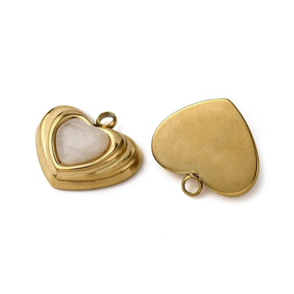 Bedel hart RVS premium goud 13,5mm - per stuk-bedels-Kraaltjes van Renate