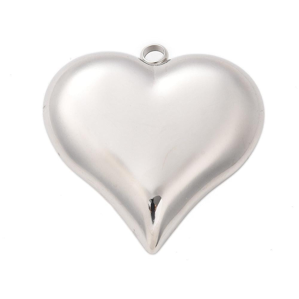 Bedel hart RVS zilver 35mm- per stuk-Kralen-Kraaltjes van Renate