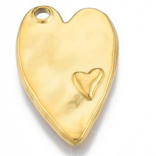 Bedel hart Stainless steel 18K gold 24mm-bedels-Kraaltjes van Renate