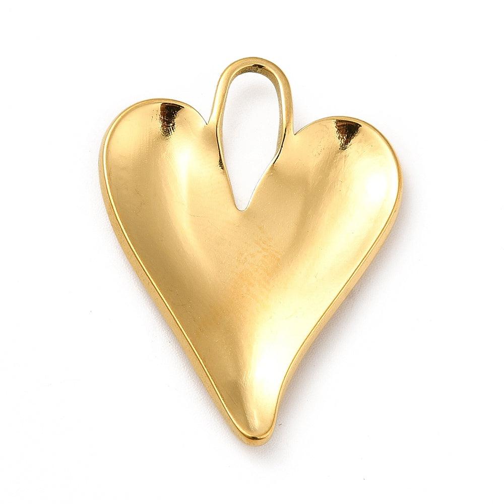 Bedel hart Stainless steel 18K gold 33mm-bedels-Kraaltjes van Renate