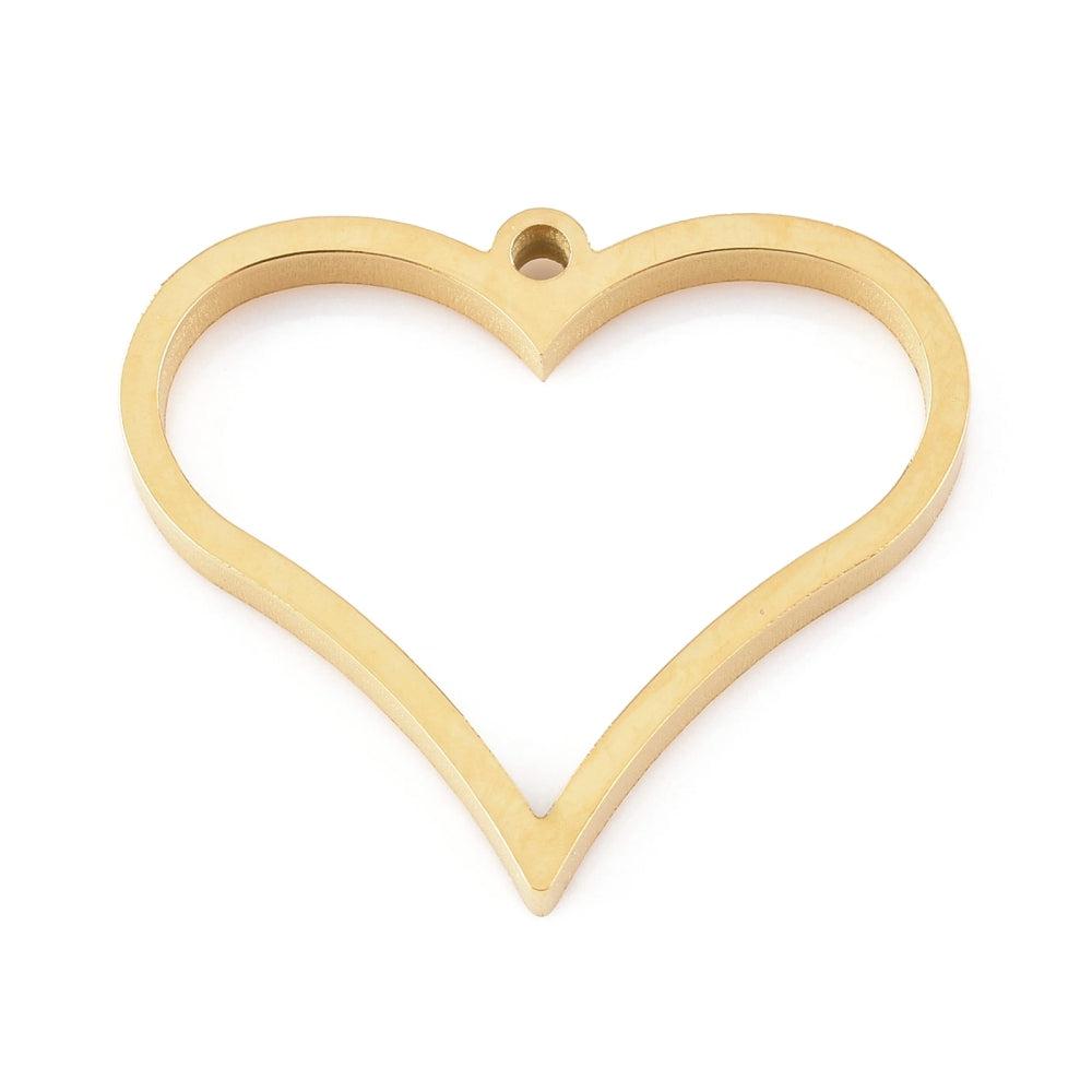 Bedel hart Stainless steel 24kr gold plated 30mm-bedels-Kraaltjes van Renate