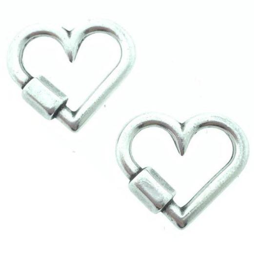 Bedel hart Zilver DQ 19x16mm-Kraaltjes van Renate