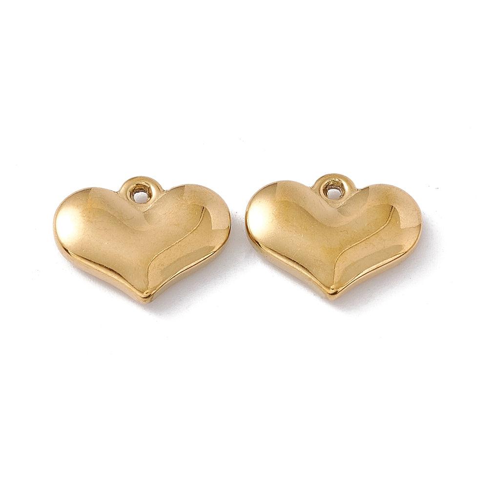 Bedel hart goud 18K RVS 12x15mm-bedels-Kraaltjes van Renate