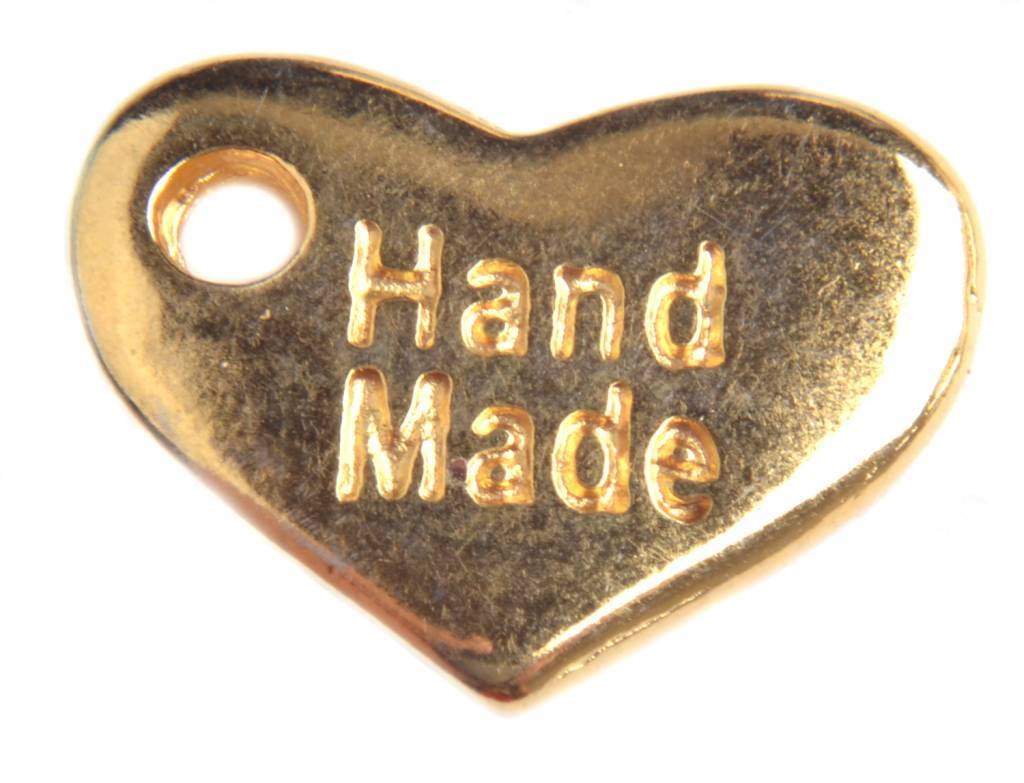 Bedel hart &#39;handmade&#39; Goud DQ 15x10mm-Kraaltjes van Renate