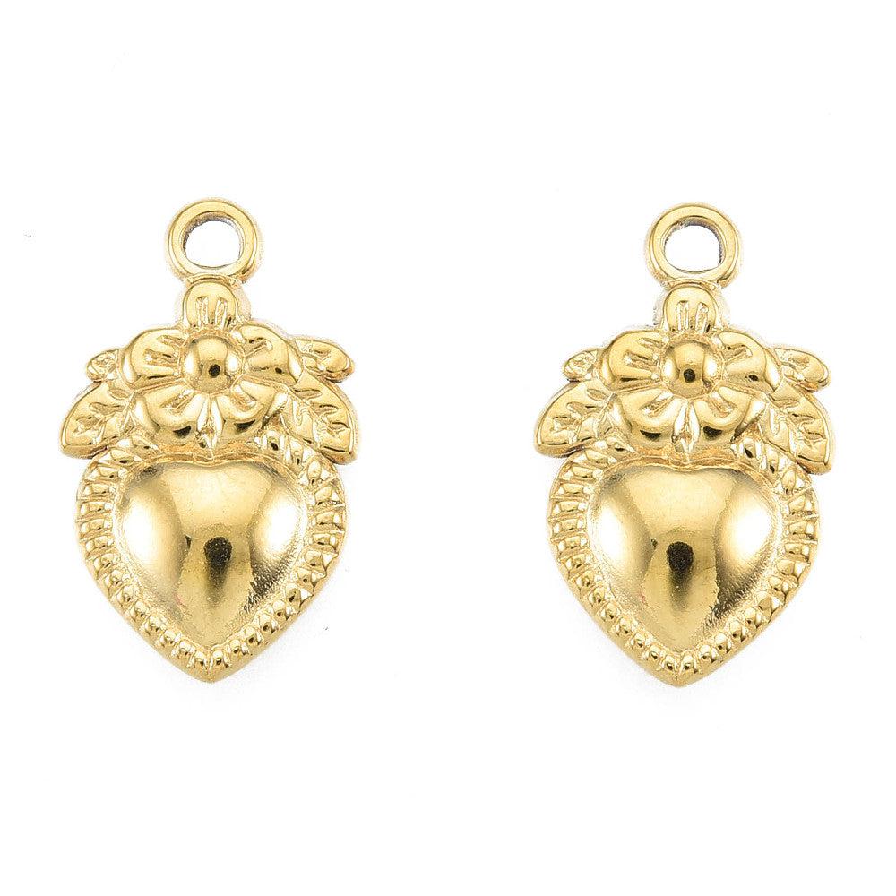 Bedel hart goud 14K 21x13mm-bedels-Kraaltjes van Renate