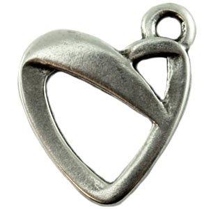 Bedel hart metaal zilver DQ 24x18mm-Kraaltjes van Renate