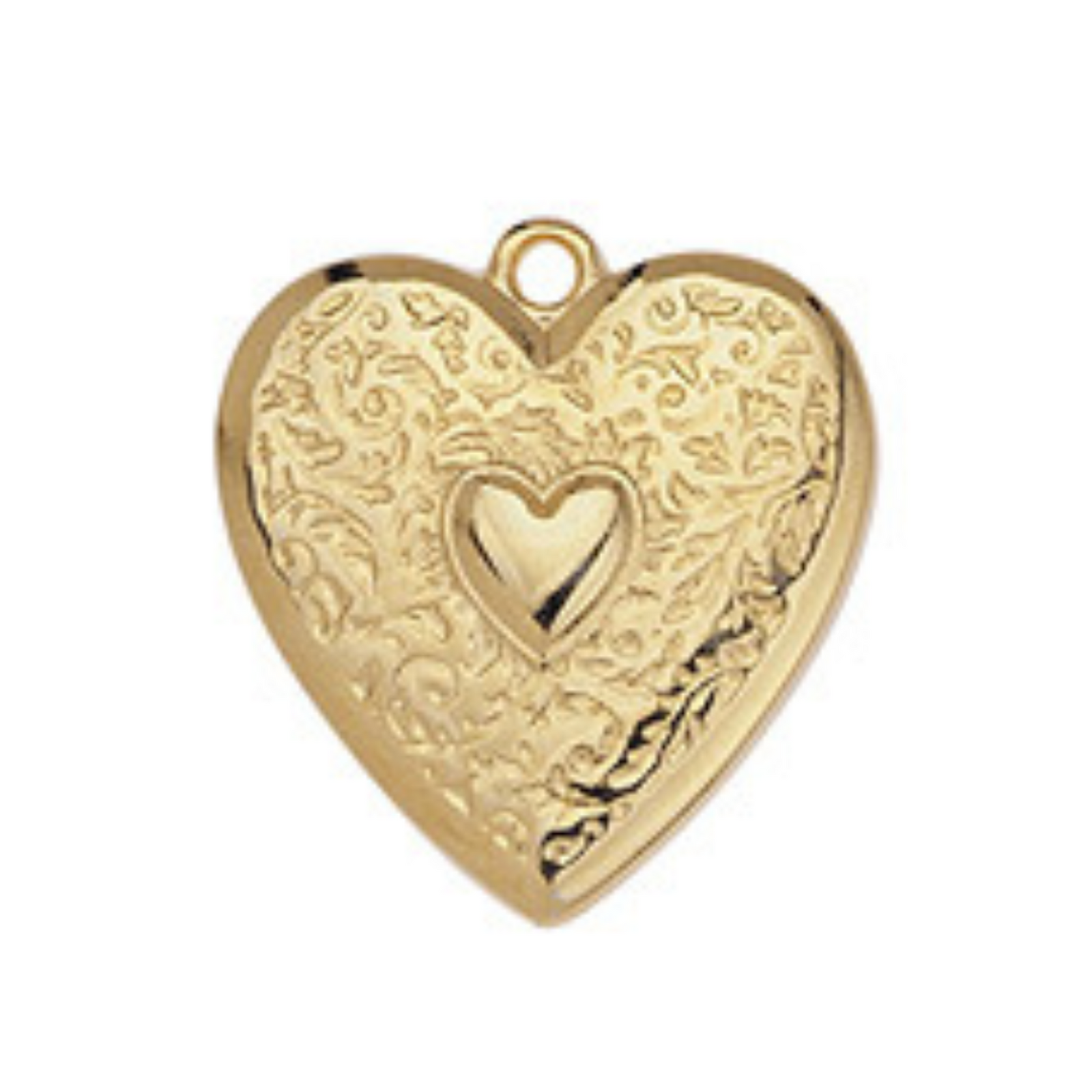 Bedel hart motief goud 24kr DQ 19x21mm-bedels-Kraaltjes van Renate