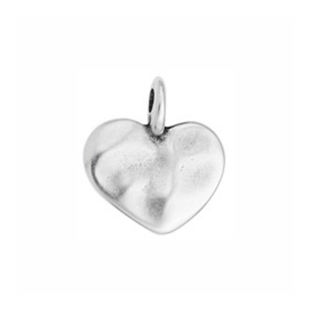 Bedel hart organic RVS zilver DQ 18x20mm-bedels-Kraaltjes van Renate