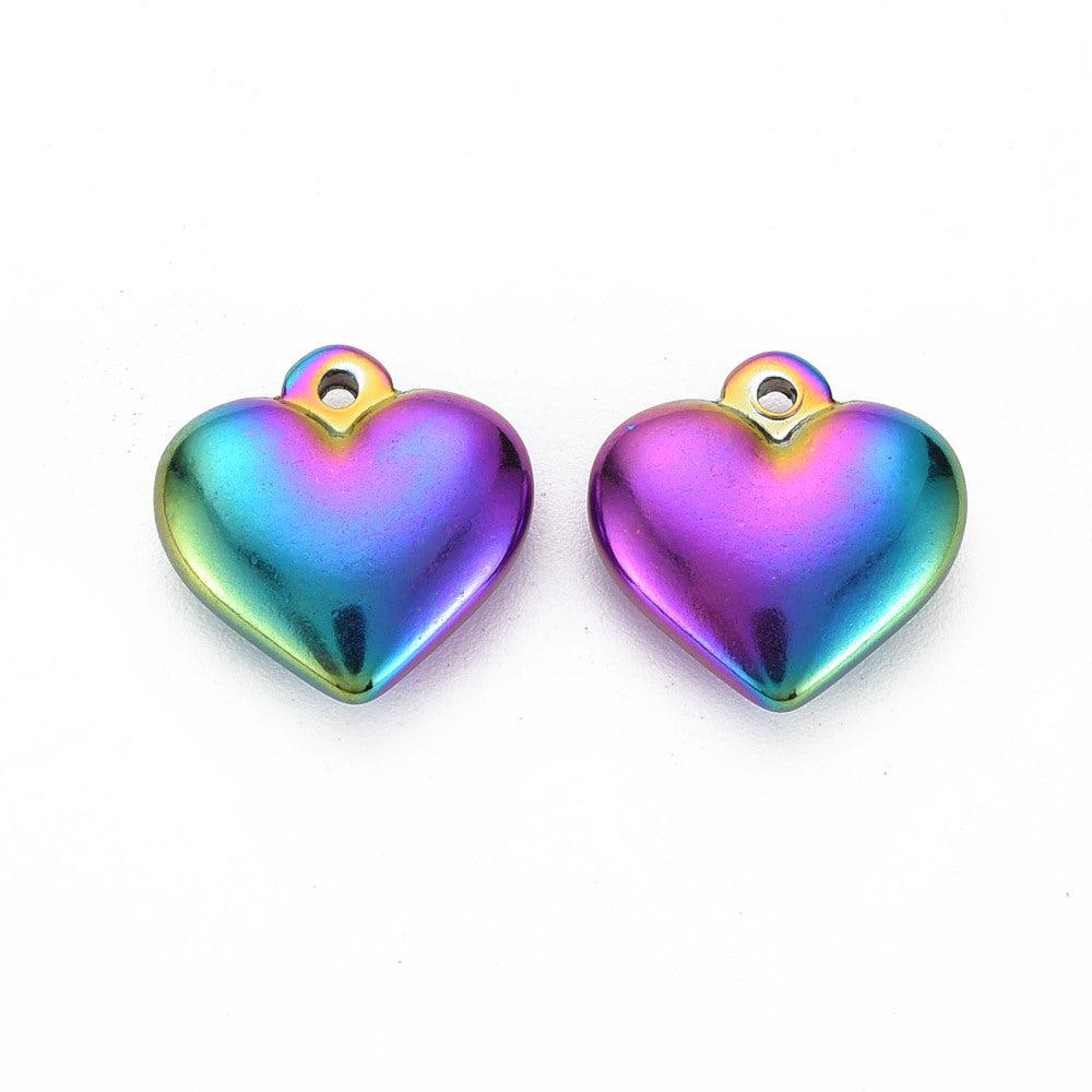 Bedel hart regenboog RVS 17x16mm-bedels-Kraaltjes van Renate